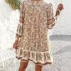 Women's Spring Summer Boho Vacation V-Neck Casual Dress