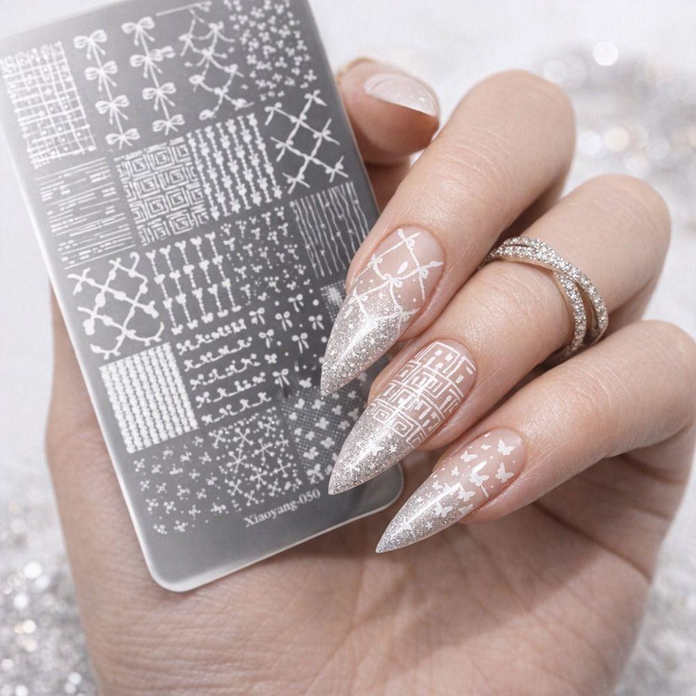 Bowknot Patterns Nail Decal Sheets Kawaii Bow Image Nail Art Stencil For French Manicure