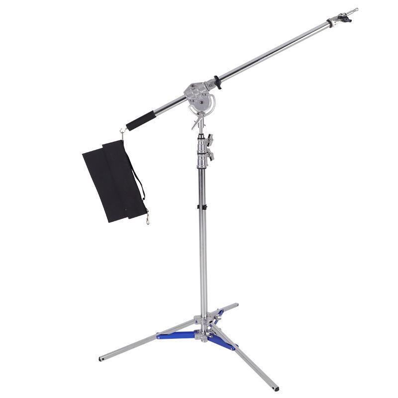 8Meking Professional Stainless Steel Angled Arm Light Stand for Photography & Broadcast