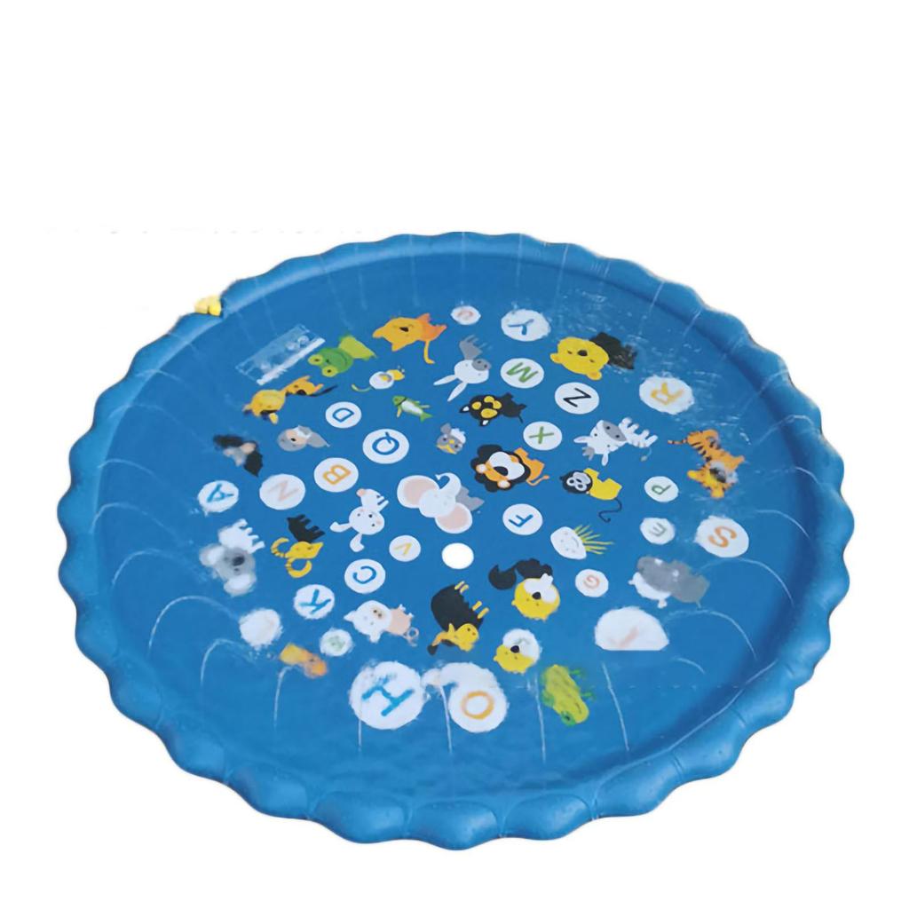 Outdoor Splash Mat PVC Foldable Portable Non Toxic Odorless Inflatable Splash Pad for Toddlers Alphabet