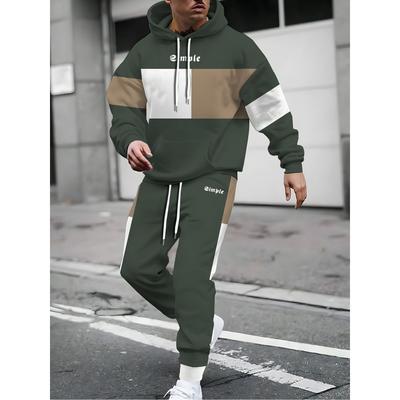 Fashion Simple Stripes 3D Printed Hoodie Suit Men Sweatshirts Sweatpants Casual Two Piece Tracksuit Jogging Pants 2Pcs Sets