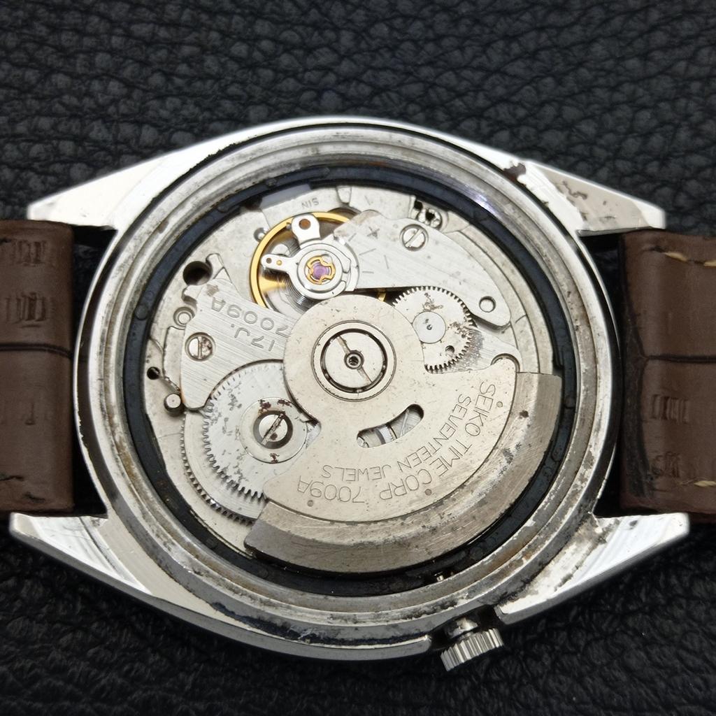 JAPAN 7009A VINTAGE SEIKO 5 AUTOMATIC MENS RED COLOR DIAL WATCH a701364-5 R206a-a701364