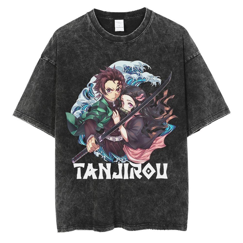 Anime Demon Slayer Rengoku Kyoujurou Graphic Printed Tshirt Men Women Manga T-shirts Washed Cotton Tee Harajuku Male T Shirt