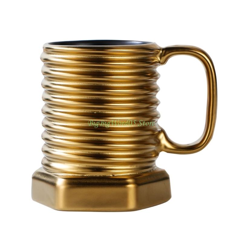 24TE Multifunctional Ceramic Coffee Mug Screw Ergonomic Grip Suitable for Gift