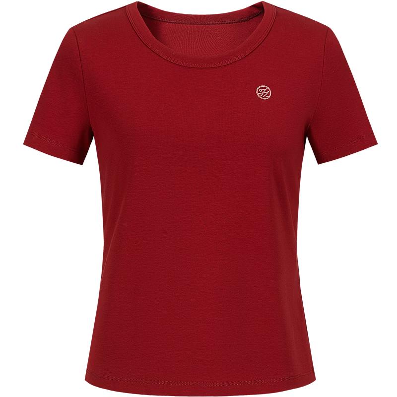 JUZUI Women s 220g Heavyweight Round Neck T-shirt XL