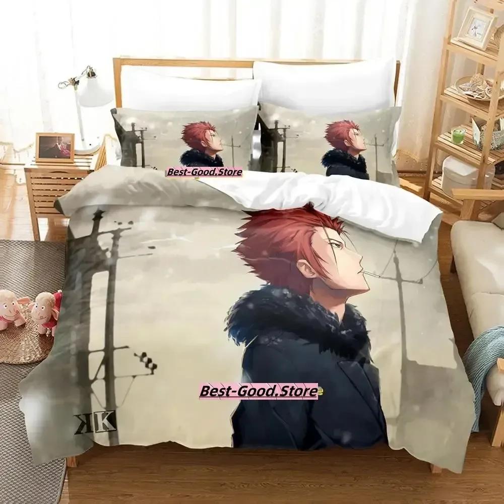 Anime K project Mikoto Suoh No Blod! No Bone! No Ash! Beding Set Printed With Pilowcase Bed Soft Duvet Cover Quen Super King-Sized Dimensionsd