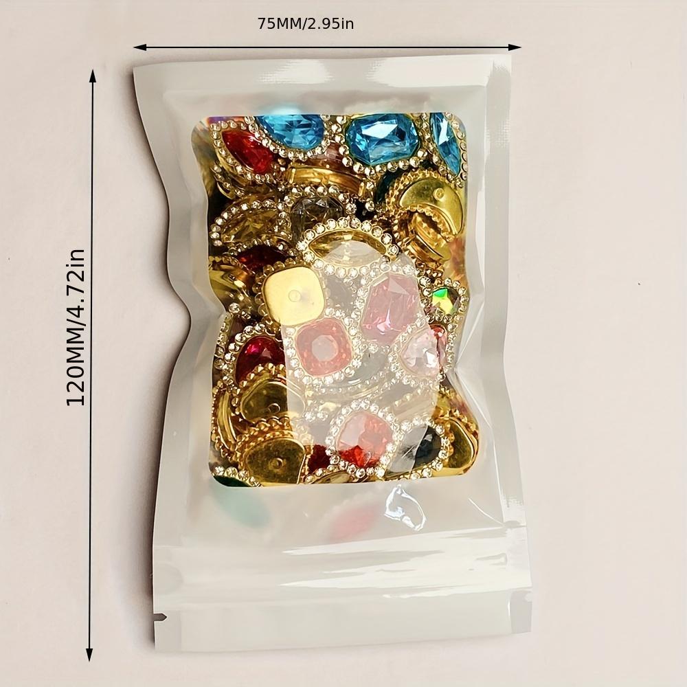 50 Stück Gemischte Farbe Strass Kristall Verzierungen Set, Metallkralle Aufnähdekorationen für DIY Modekleidung, Schuhe, Hüte, Taschen