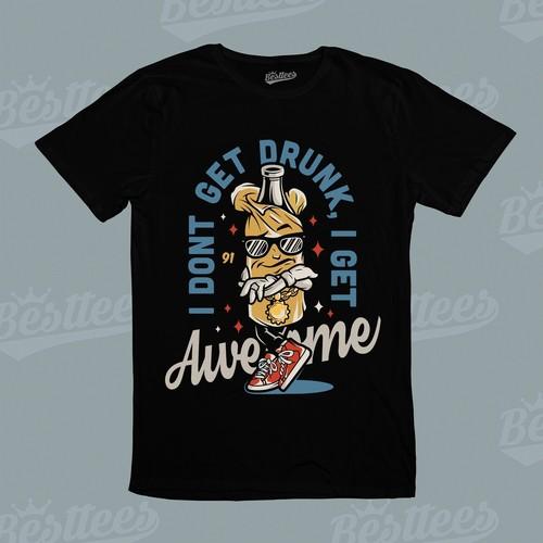 MEN/WOMEN/KIDS Don t get Drunk Get Awesome Statement Popular Mood Quotes T-Shirt S разноцветный