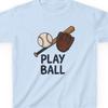 Play Ball Baseball Kids T-shirt | Glove Bat Ball Sports Shirt Fast & Free Shipping USA
