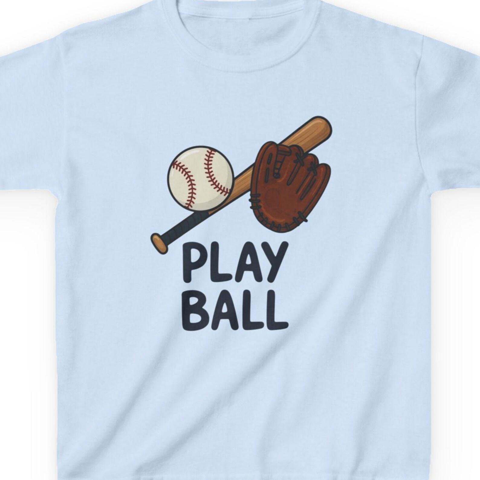 Play Ball Baseball Kids T-shirt | Glove Bat Ball sports shirt Fast & Free Shipping USA 100