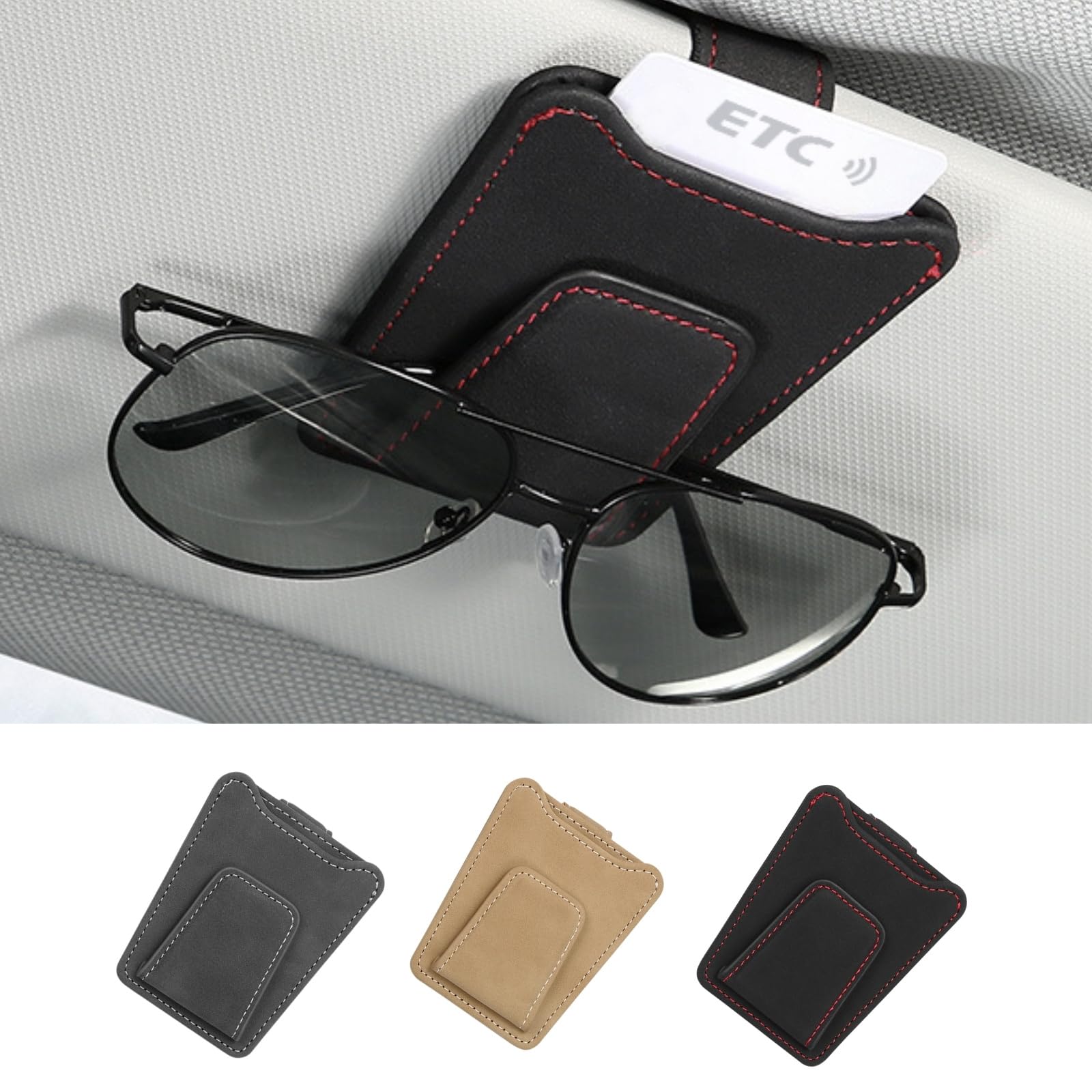 

Letics Car Sunglasses Eyeglasses Card Sun Visor Parking Ticket Clip Holder, Holder, Holder, Storage, (Black) чёрный