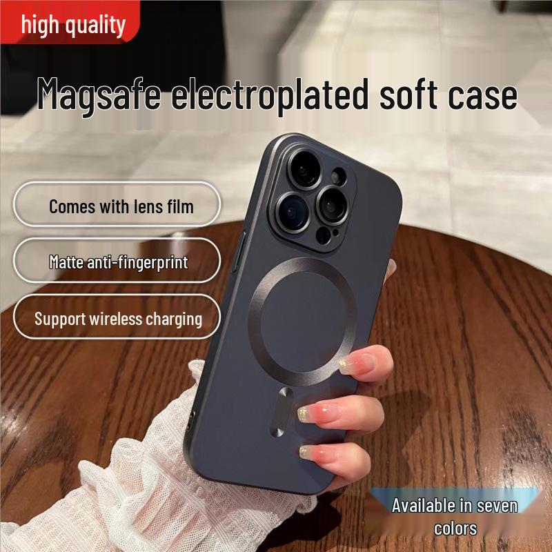Matte Metal Magnetic iPhone 17 Pro Max Case with Apple 16 Lens Film, Solid Color Protective Cover