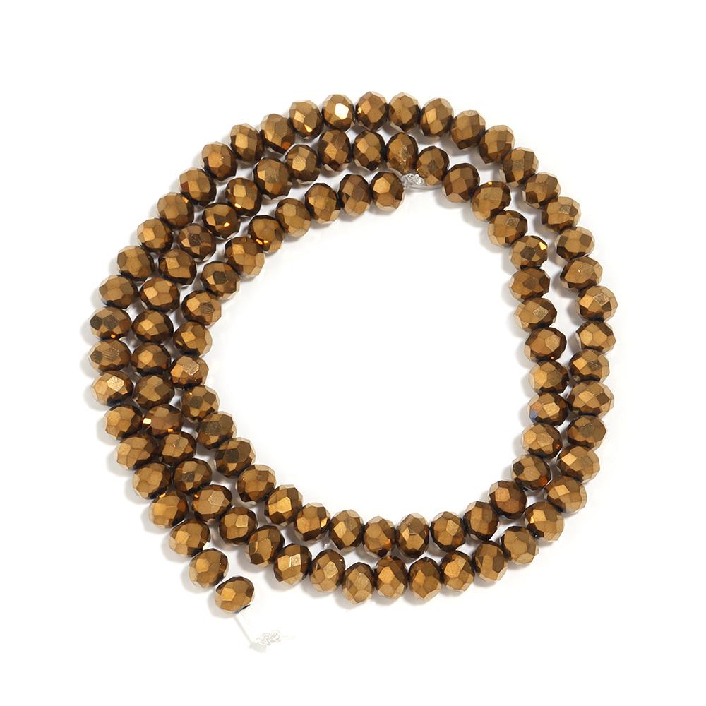 1 Strand 3 4 6 8 10mm Rondelle Faceted Crystal Beads Brown Glass Loose Beads For DIY Jewelry Making Necklace Bracelets Supplies