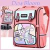 Cute Cartoon Water-resistant Nylon School Backpack For Boys And Girls In Grades 3-4