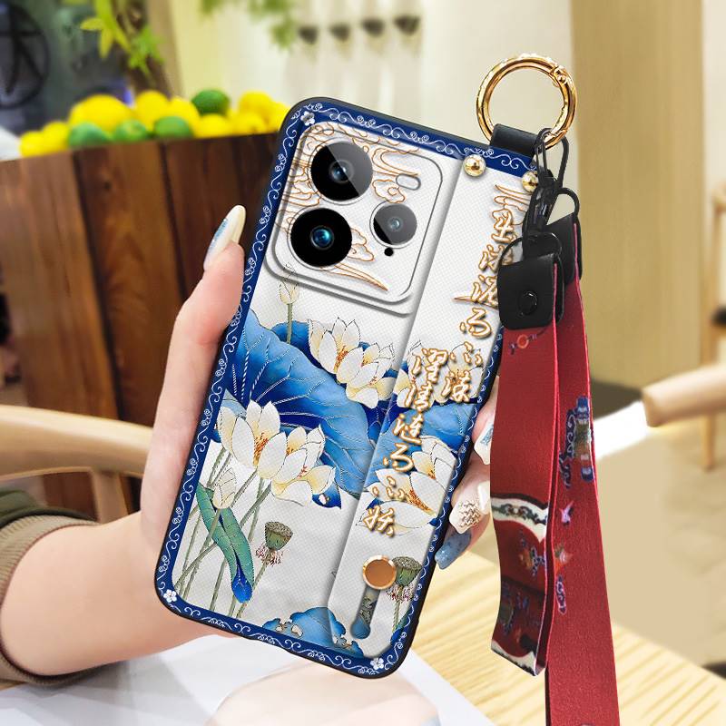 Phone Holder Ring Phone Case For Realme GT7 Pro Durable Lanyard Wristband Soft case For Mom Anti-dust Shockproof Fashion
