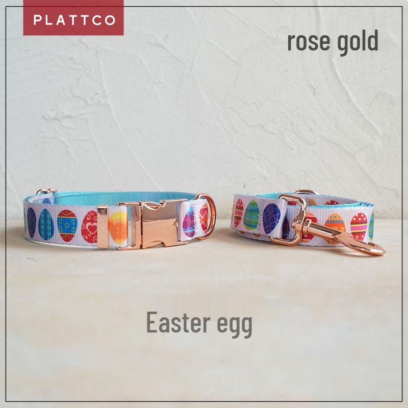PLATTCO Comfortable Dog Collar & Leash Set with Metal Buckle - PDC341 S