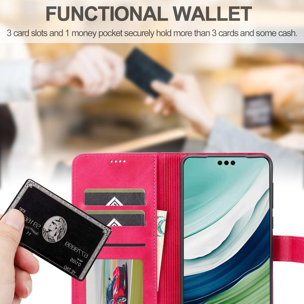 LC.IMEEKE For Huawei Mate 60 PU Leather Stand Wallet Phone Cover Magnetic Phone Case