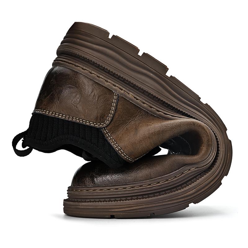 Fashion Men's Leather Shoes Rotating Button Casual Shoes Dress Shoes