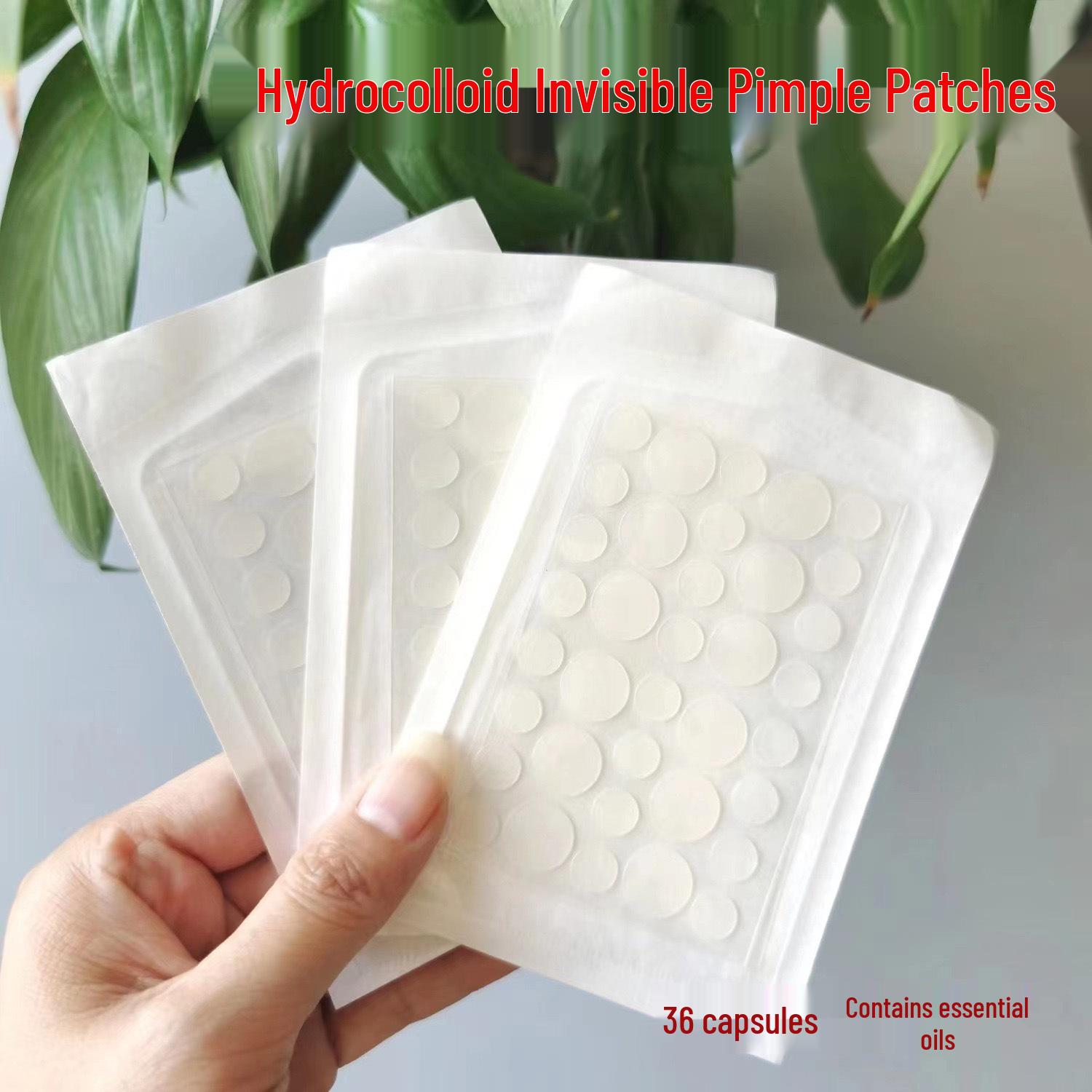 Прозрачный водостойкий гидроколлоидный пластырь от акне - Невидимое покрытие от прыщей и пластырь для удаления 24 patches without essential oil