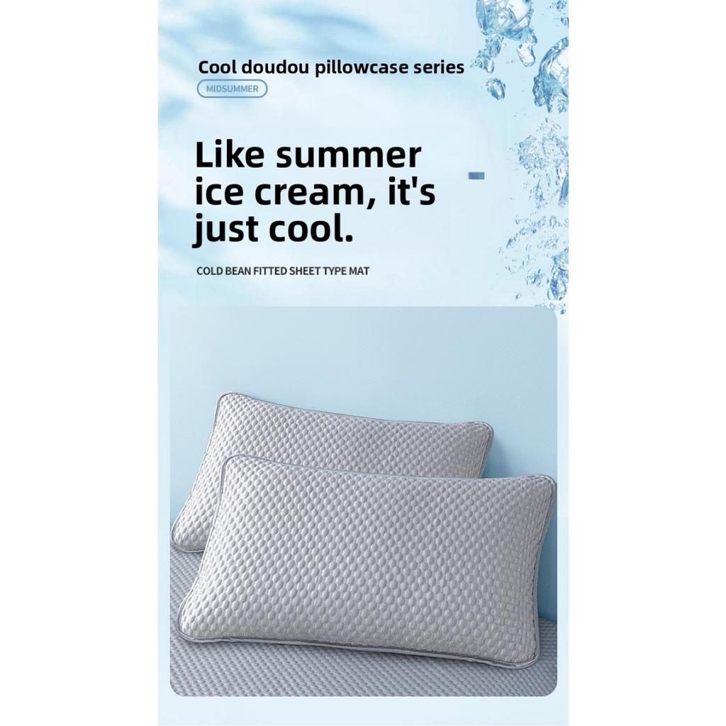 Letní pratelný povlak na polštář z ledového hedvábí odolný proti prachu z fazolí 48x74 Domácí povlak na polštář, Ochranný potah na polštářovou výplň