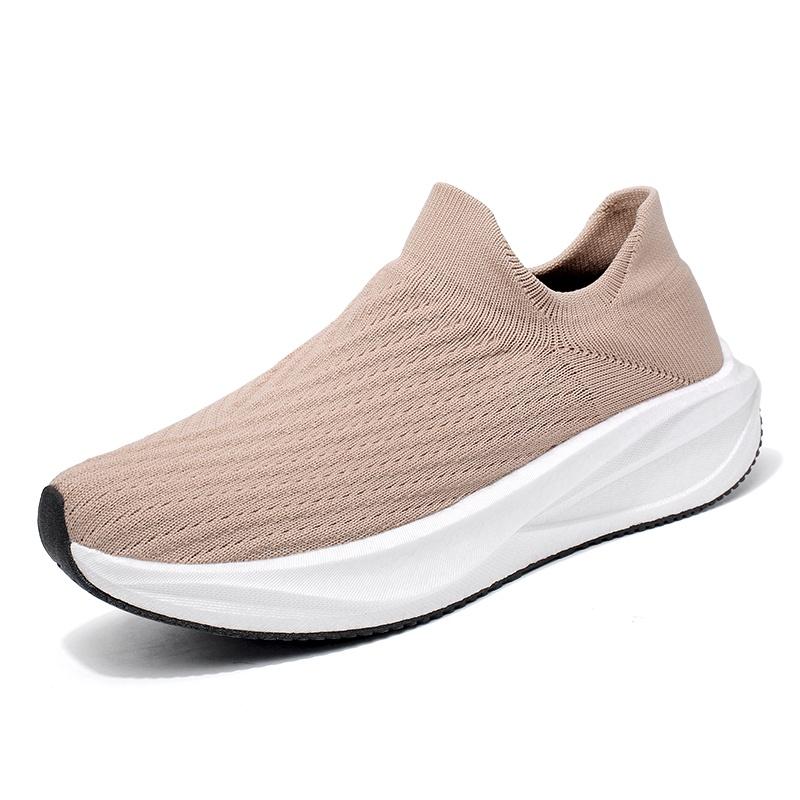 Unisex Ultra Light Flyknit Sock Walking Shoes Contrast Panel Non Slip Sport Sneakers Sizes 36-45 for Walking Travel and Daily Wear