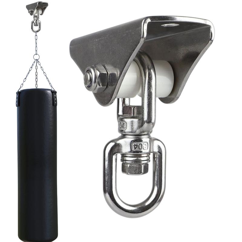 304 Stainless Steel Swing Hanger Swivel Hook for Yoga Playground Swing Sets Porch Wood Concrete Ceiling Silent 1000 Lb Capacity