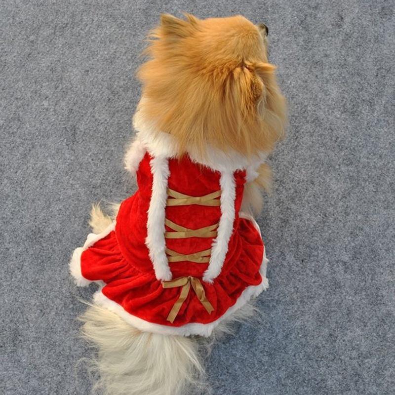 Christmas Decoration Puppy Santa Clothes Pet Costume Dog Winter Skirt Supplies