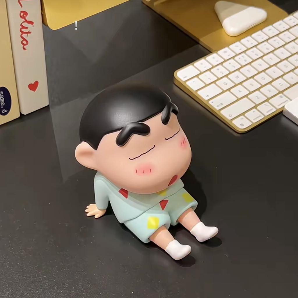 Crayon Shinchan Phone Stand Cute Desk Organizer With Resin Material For Home And Office