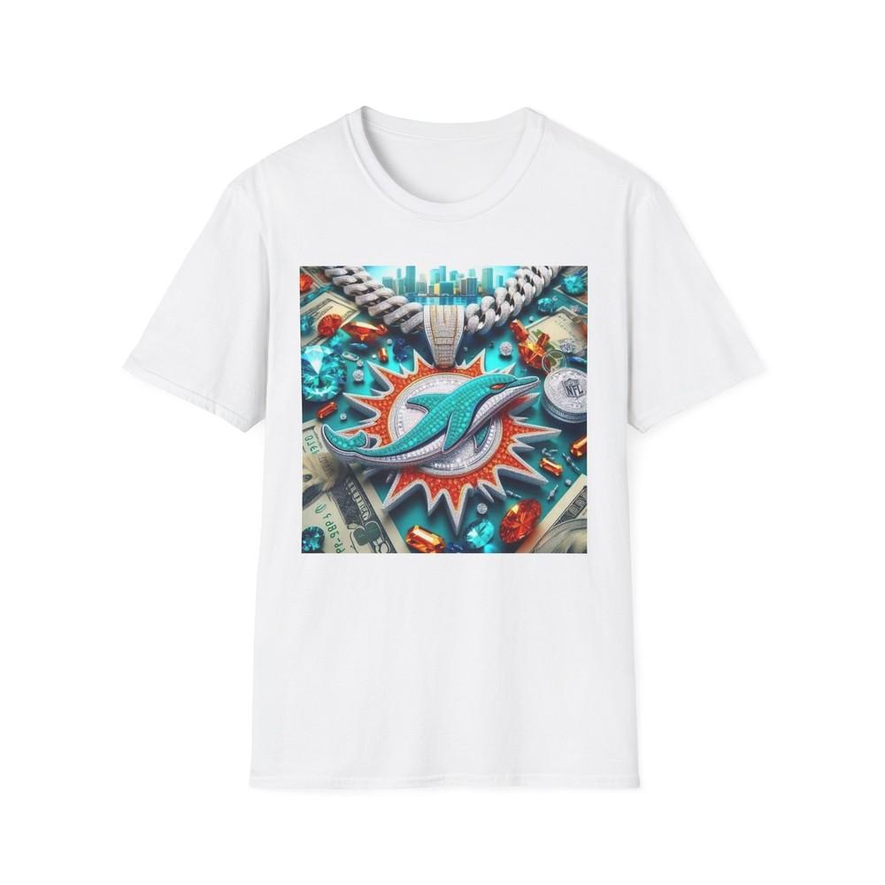 Футбольная футболка Miami Dolphins с блестками, унисекс XXXL