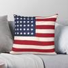 Vintage Amerikaanse Vlag Kussensloop Polyester Linnen Fluweel Bedrukking Rits Decoratie Bedkussenhoes