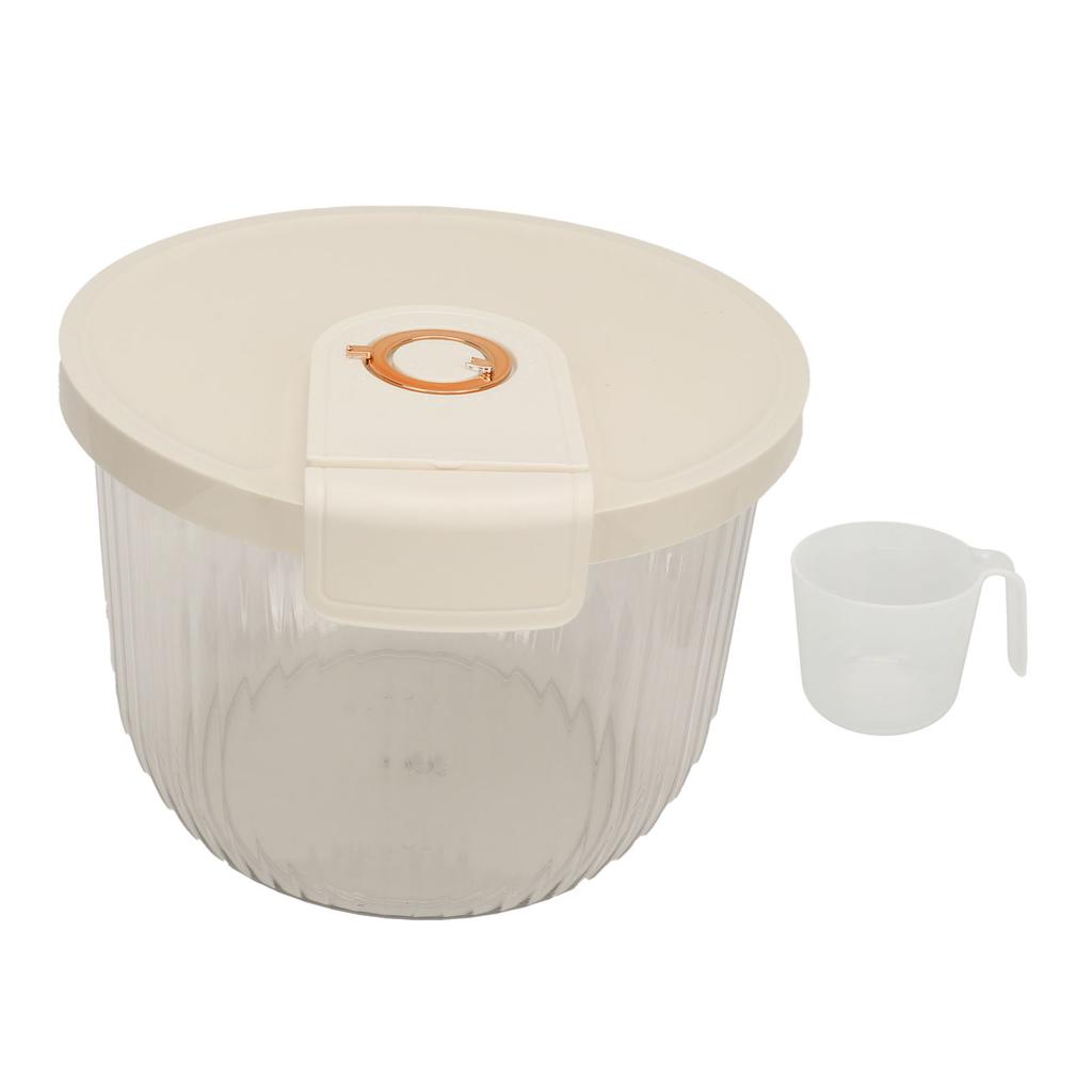 Rice Storage Container Transparent Large Capacity Sealed Rice Storage Bucket Grain Dispenser Bin with Lid for Kitchen