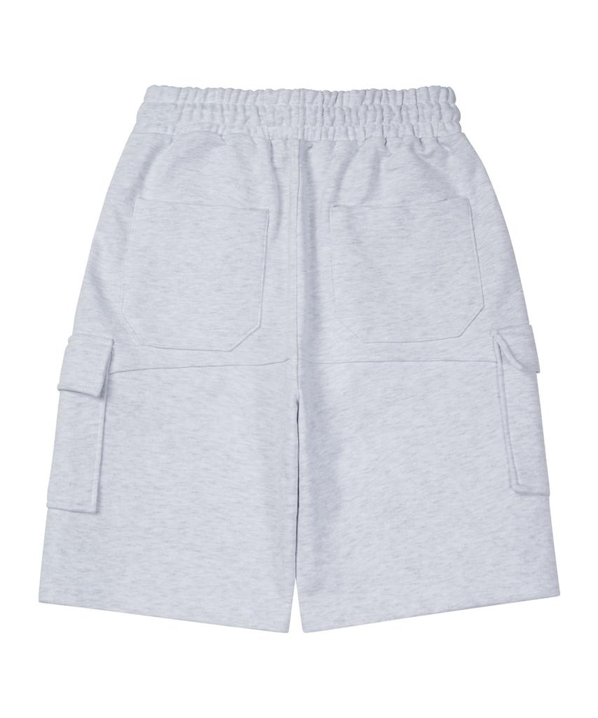 STENDS [M~4Xl] Belt Loop Cargo Sweat Shorts_White Melange
