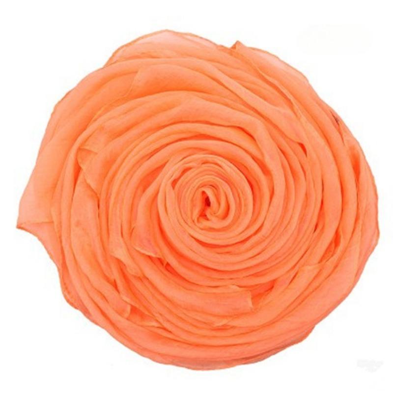 Extra Large Imitation Silk Scarf Solid Color Silk Scarf Seaside Beach Towel Long Spring and Autumn Women's Gauze Scarf Chiffon Scarf Women