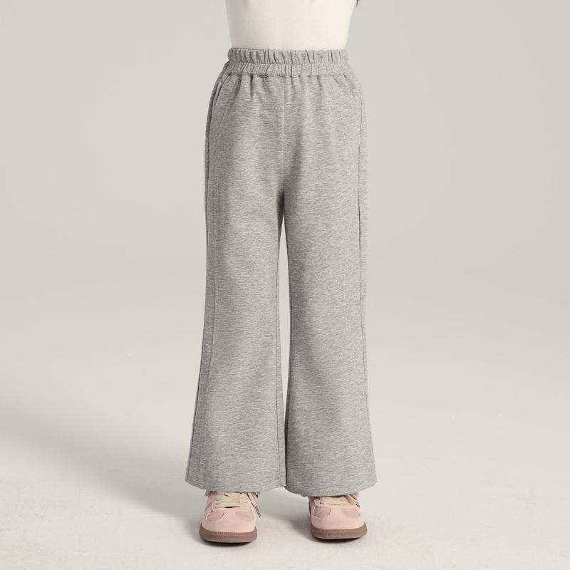 New Arrivals Girls' Fashion Casual Flared Trousers – Plain-coloured Knitted Loose-fit Trousers for Girls
