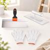 Putty Knife with Smoothing Tool and Work Gloves Reinforced Stainless Steel NonSlip Grip