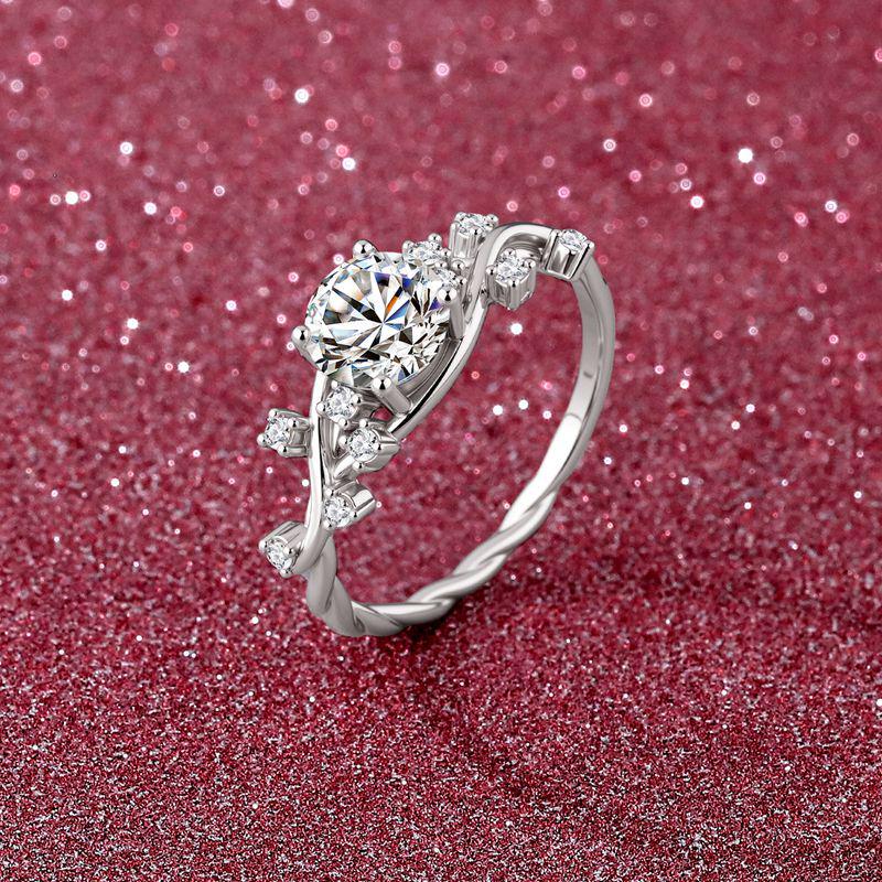 

Blooming Summer Moissanite Vine Ring in Rose & White Gold Plated, 1 Carat, D Color - Women s Hot Selling Ring. Size 6