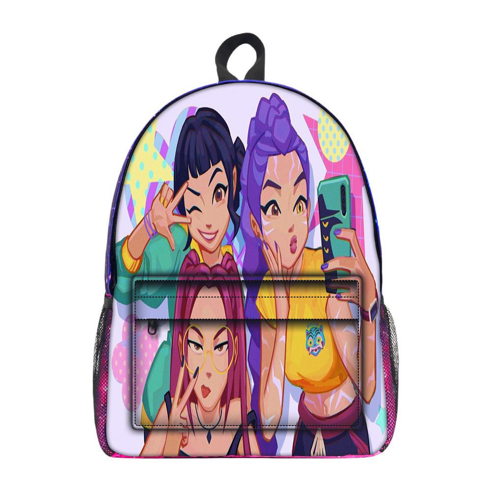 Kpop Demon Hunters Cartoon Pattern Oxford Cloth Student Backpack