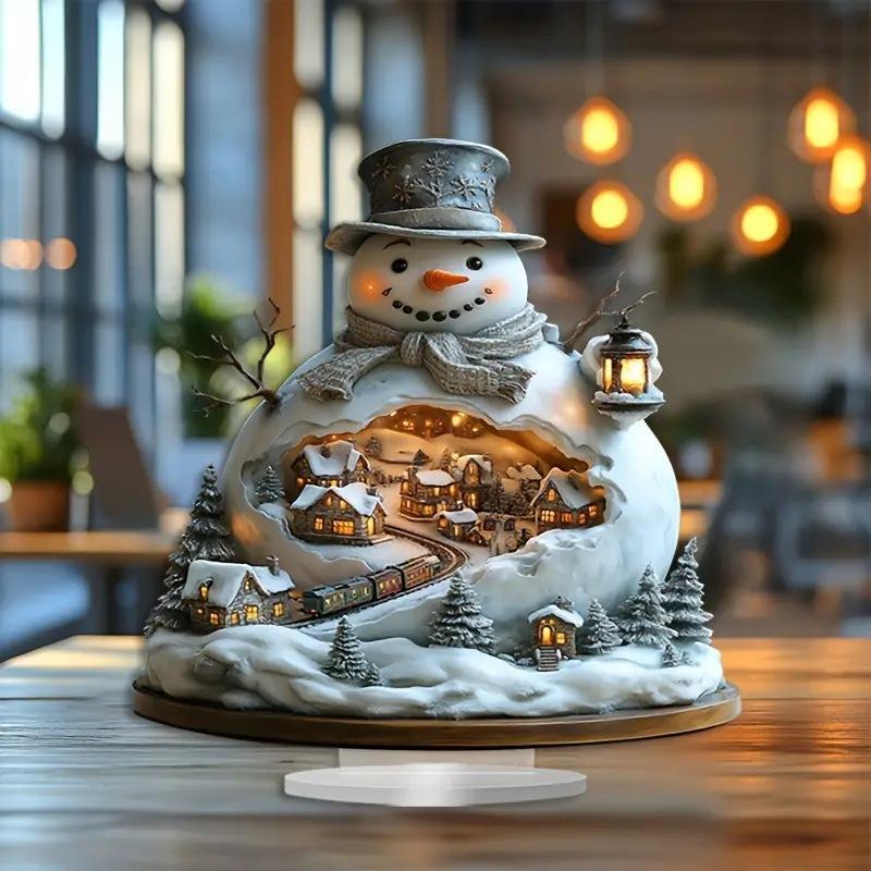 Flat Acrylic Christmas Moon House Exquisite Home Decoration Can Stand Tabletop Decoration Bedroom Living Room Decoration