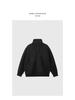 Hong Kong Style Solid Color Fleece Half-Zip Polo Shirt - Men's Retro Loose Casual Hoodie