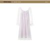 Elegant French Lace Modal Princess Nightgown - Women's Long Sleeve Sleepwear for Spring and Autumn