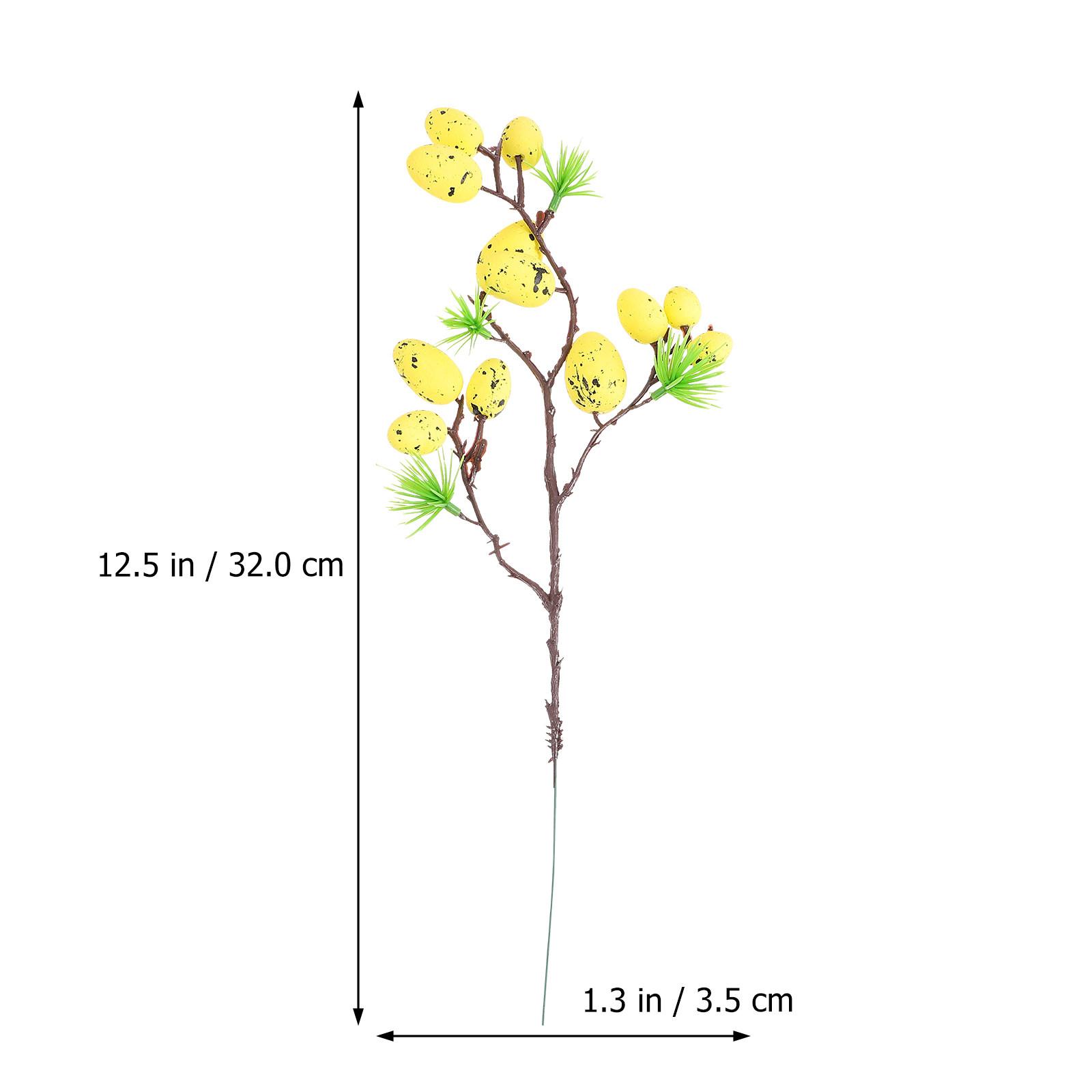 

4Pcs Easter Egg Branches Realistic Artificial Colorful DIY Bouquet Party Photo Props Decor Easter Supplies Fake Egg Branches жёлтый