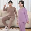 Plus Size Kids' Wool Silk Fall & Winter Underwear Set: Warm Shirts & Trousers for Teens