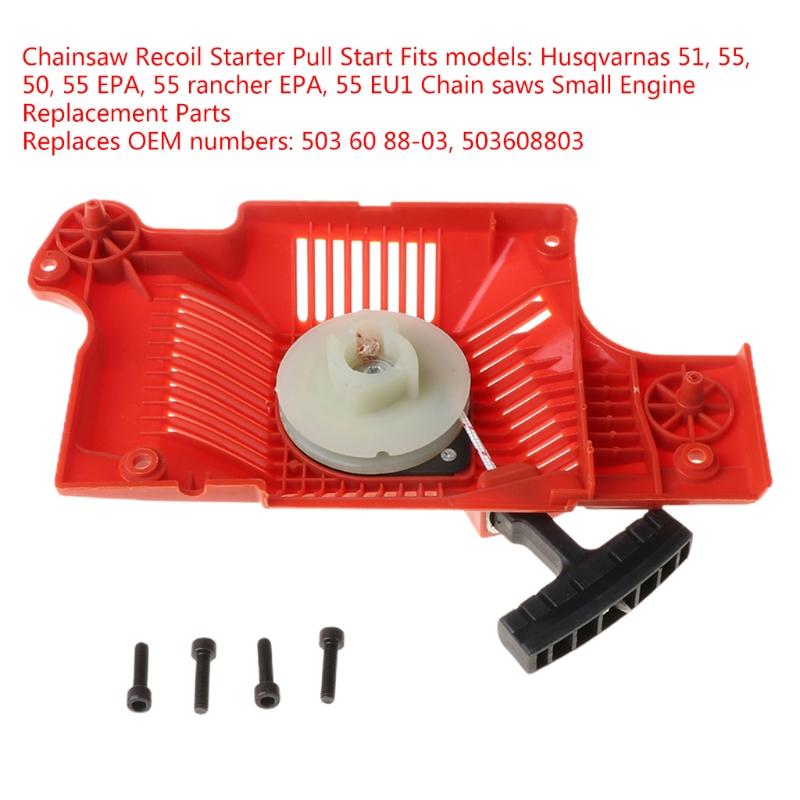 Metall-Seilzugstarter-Baugruppe Passend für für 51 55 50 55 EPA 55 Rancher EPA 55 EU1 Kettensägen mit 4 Stück Schrauben Orange
