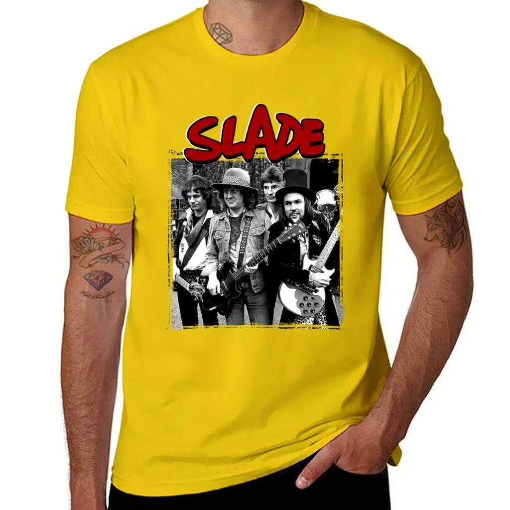 Slade Band Glam Rock TShirt hippie clothes customizeds summer top men clothings 2025 new model