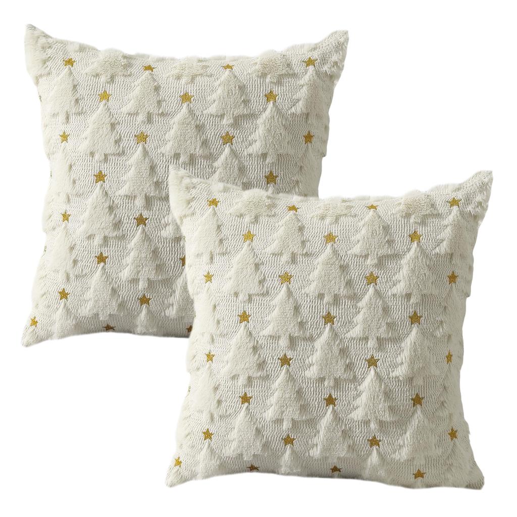 2Pcs Christmas Tree Pillow Covers Square Cushion Cover 18X18 Inch Christmas Decorations Pillowcases for Winter Home Decorations
