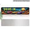 Vintage Drive-in Billboard Aluminium Decorative Sign - Retro Classic Cars & Pumpkins Panel Suitable for Halloween Decor, Autumn Season, Themed
