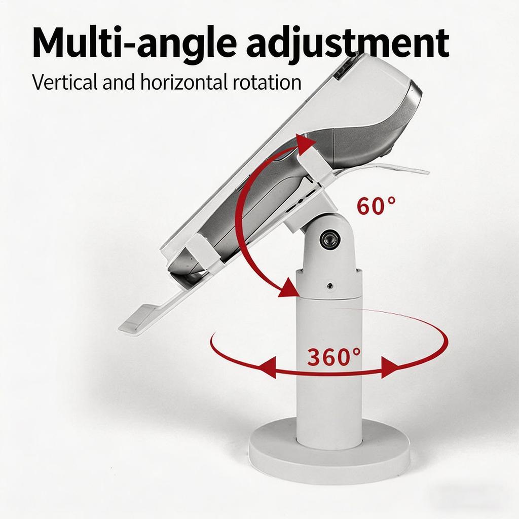 POS Machine Stand, Rotating Aluminum Alloy Bracket, Cash Register Display Stand, Credit Card Machine Stand, Counter Stand