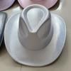 Silberfarbener Glitzer Cowboyhut Western cowboy Männer und Frauen Retro Party Bühnenparty Cowboyhut Outdoor Ritterhut Großhandel