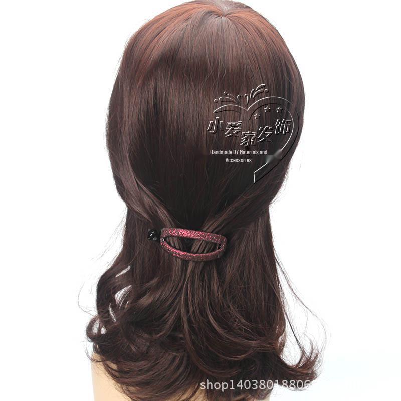 Pinza per Capelli Nera a Forma di Arco Ponte Stile Coreano - Torsione in Tessuto Avvolto Banana e Accessori in Plastica Resina