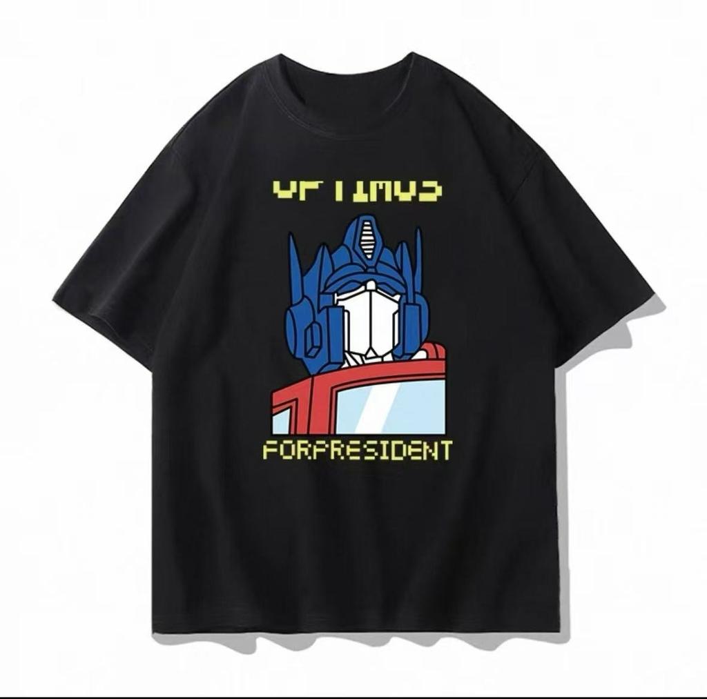 The 2026 Summer Transformers Pattern Pure Cotton Printed Tshirts Children General Breathable Loose Leisure Unisex and Women